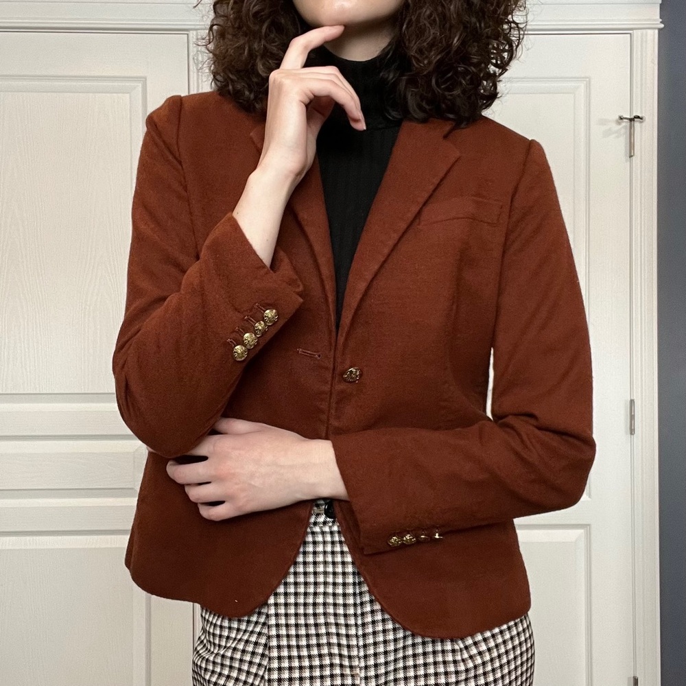 J-Crew Brown Wool Schoolboy Style Blazer